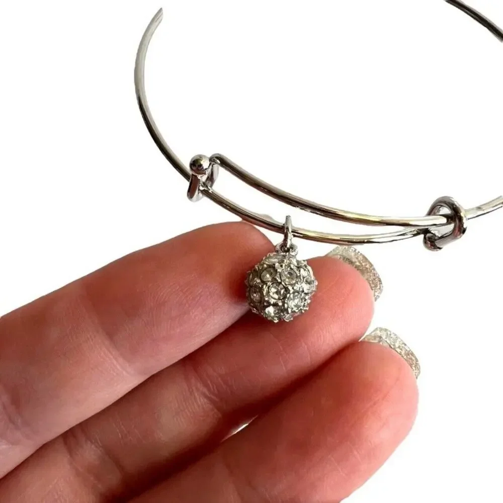 Swarovski Crystal Fireball Bangle Bracelet Silver